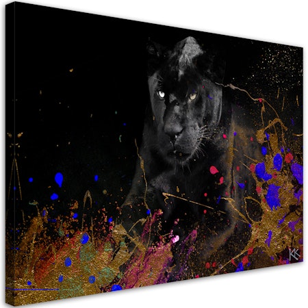 Ljuddämpande tavla "art" - Black panther on colourful background