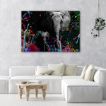 Ljuddämpande tavla - Elephant on colourful background