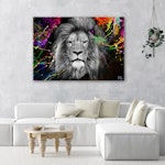 Ljuddämpande tavla - Colorful lion abstract