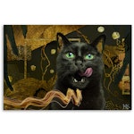 Ljuddämpande tavla "art" - Black cat Gold abstract