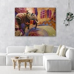 Ljuddämpande tavla - Golden elephant on abstract background