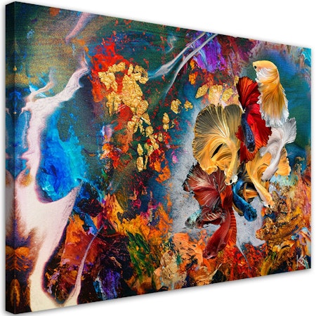 Ljuddämpande tavla - Colourful fish abstract