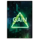Ljuddämpande tavla "art" - Green writing GAIN for gamers