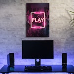 Ljuddämpande tavla - Pink writing PLAY for gamers