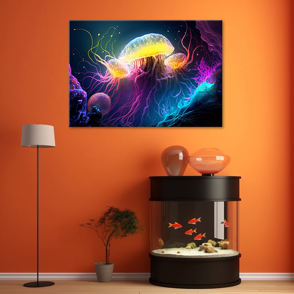 Ljuddämpande tavla - Jellyfish underwater