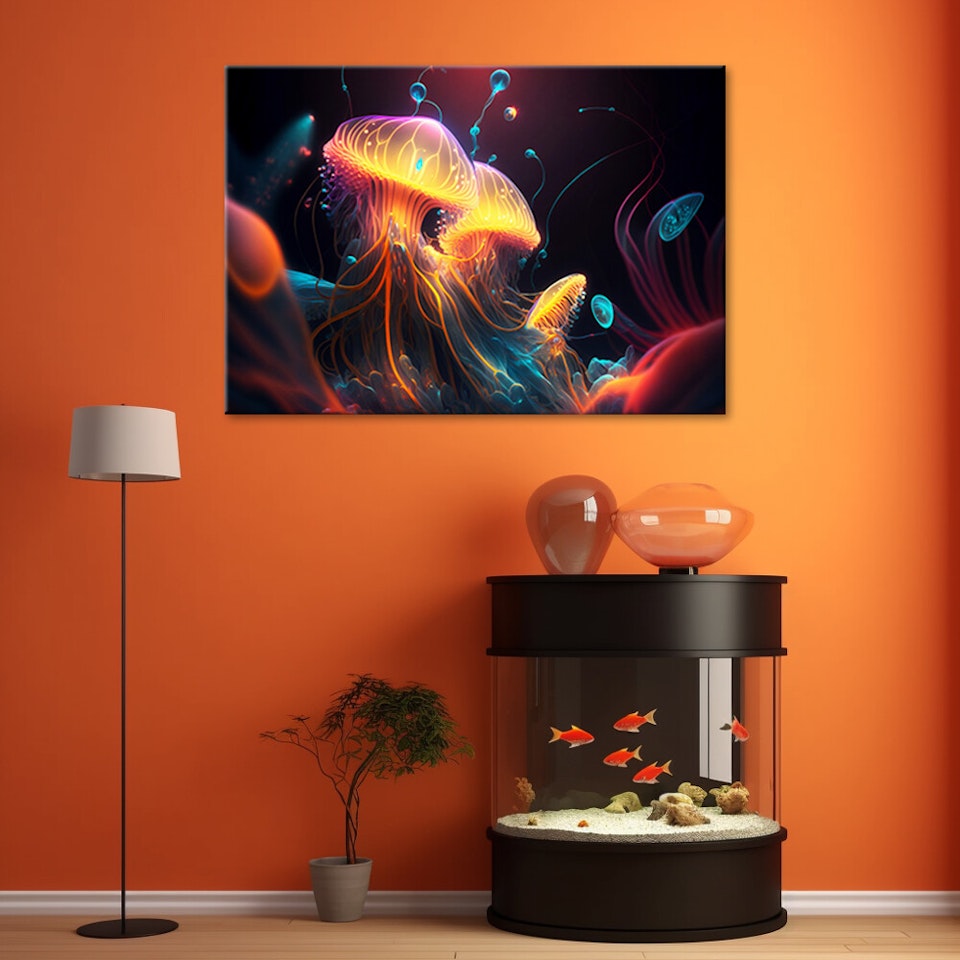 Ljuddämpande tavla "art" - Colourful marine abstraction