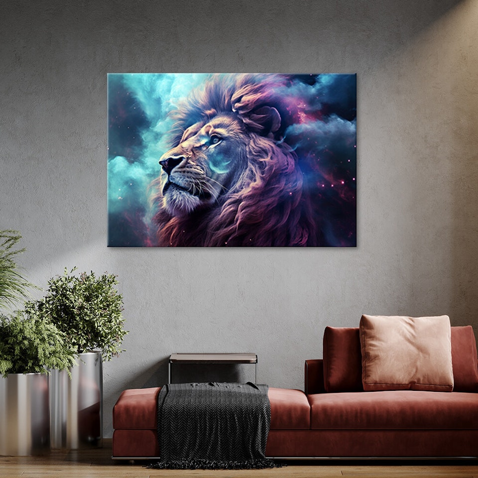 Ljuddämpande tavla "art" - Lion Abstraction Blue