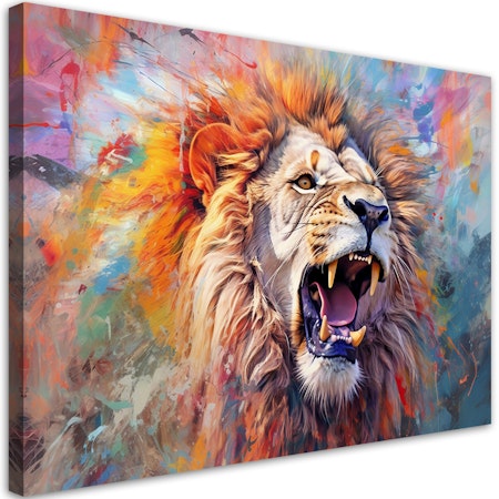 Ljuddämpande tavla - Fierce Lion Abstraction