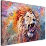 Ljuddämpande tavla - Fierce Lion Abstraction