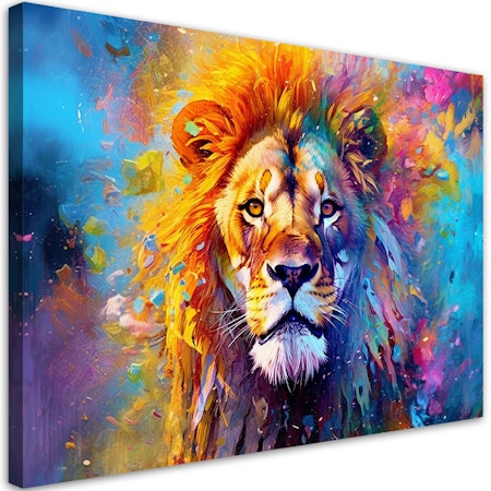 Ljuddämpande tavla - Colourful Lion Abstraction