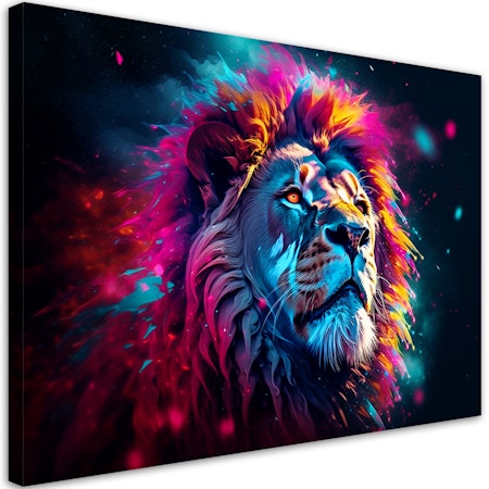 Ljuddämpande tavla "art" - Neon Lion Animal Africa