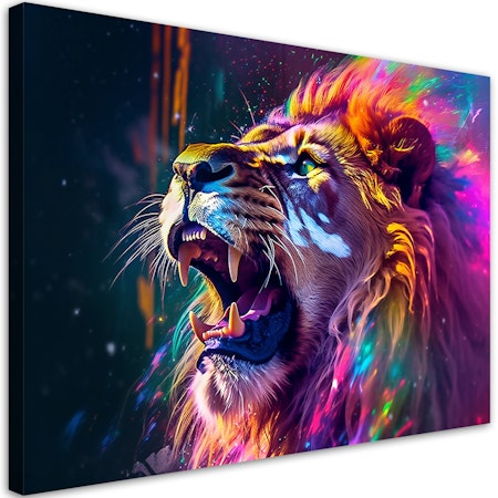 Ljuddämpande tavla - Lion Roar Neon Abstraction