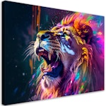 Ljuddämpande tavla - Lion Roar Neon Abstraction
