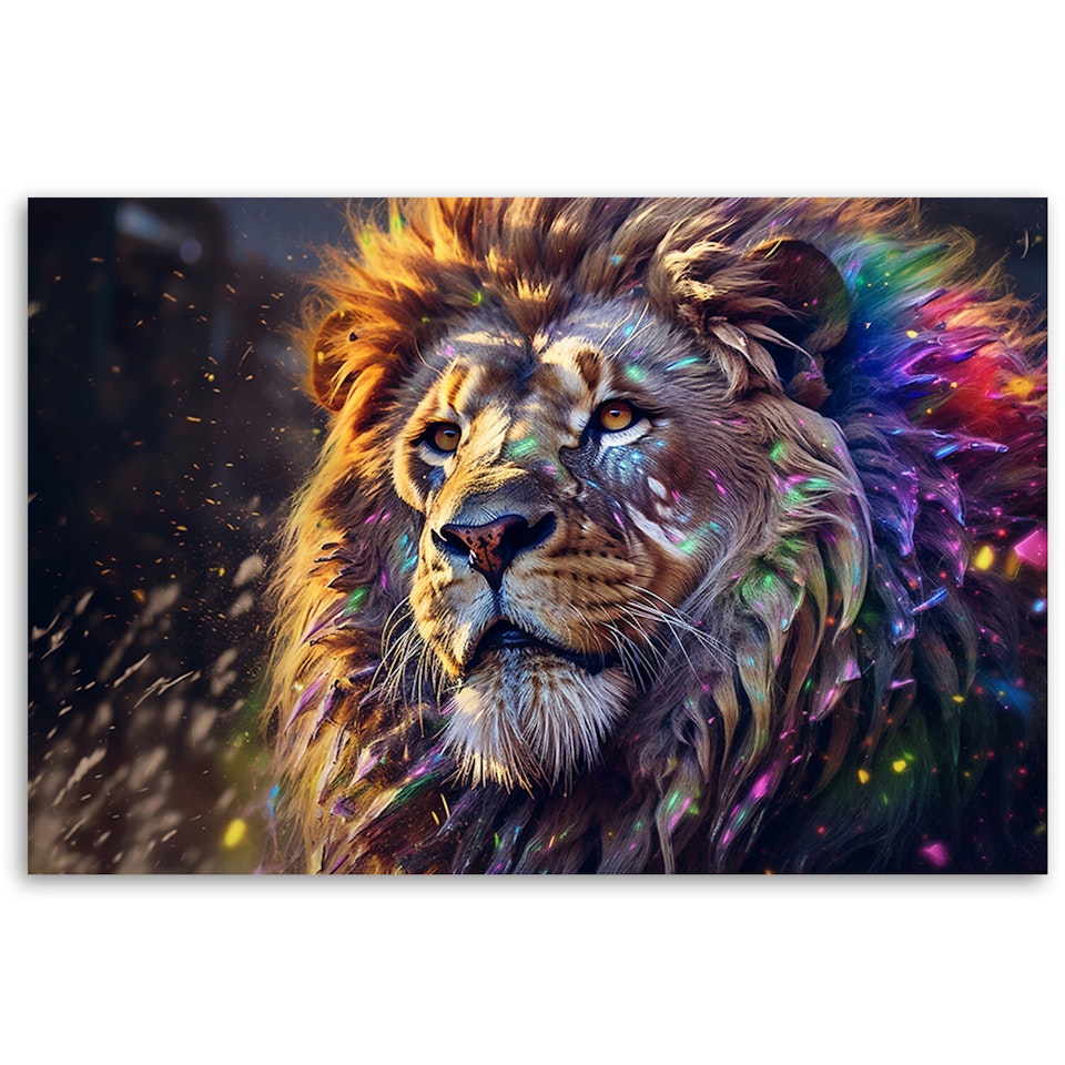 Ljuddämpande tavla - Lion Animal Abstraction
