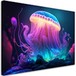 Ljuddämpande tavla "art" - Neon jellyfish