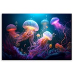 Ljuddämpande tavla - Jellyfish Neon Abstraction