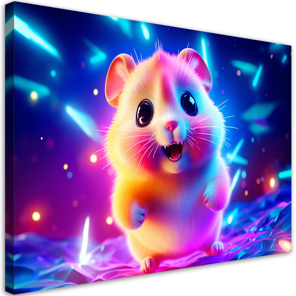 Ljuddämpande tavla - Cute hamster neon