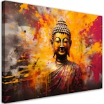 Ljuddämpande tavla - Buddha statue colourful abstract