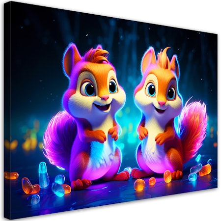 Ljuddämpande tavla "art" - Colorful squirrels