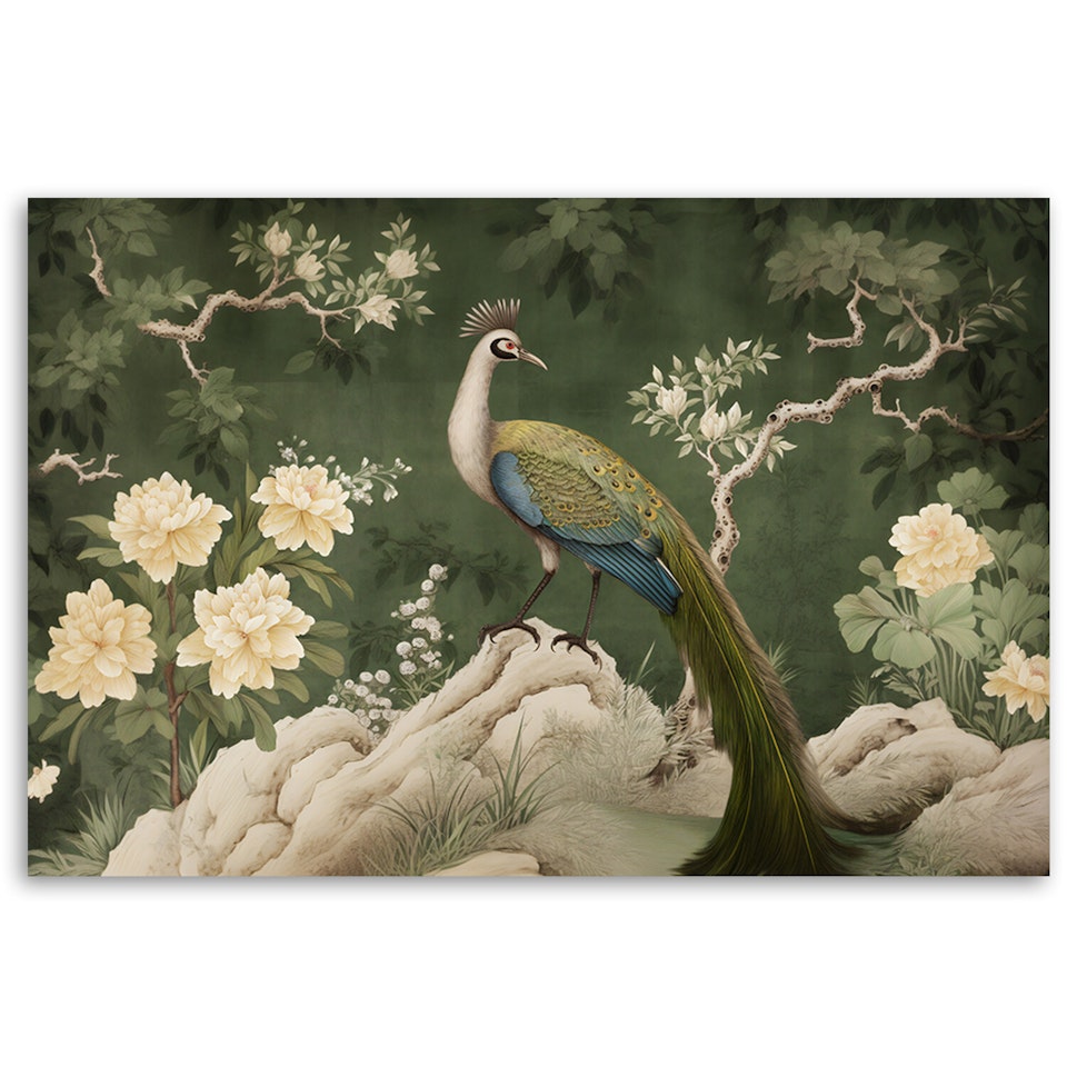 Ljuddämpande tavla - Oriental peacock green