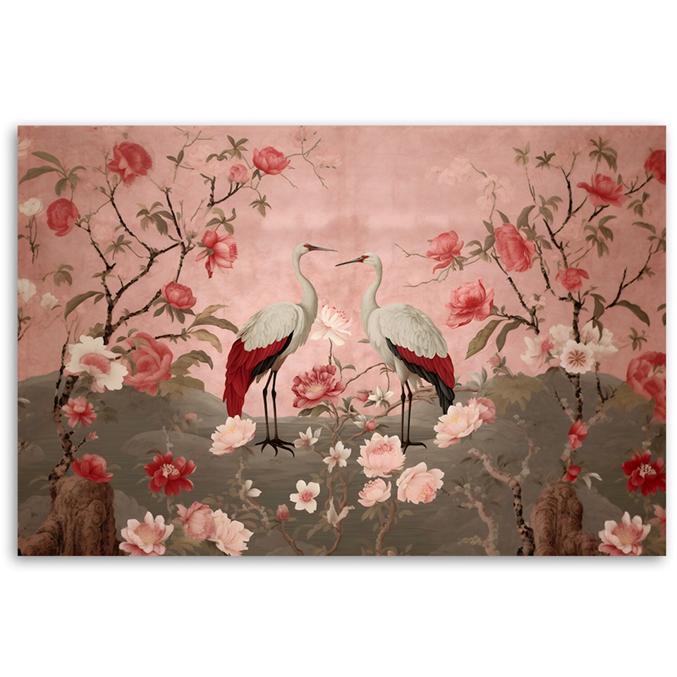 Ljuddämpande tavla "art" - Chinoiserie Flowers and Birds