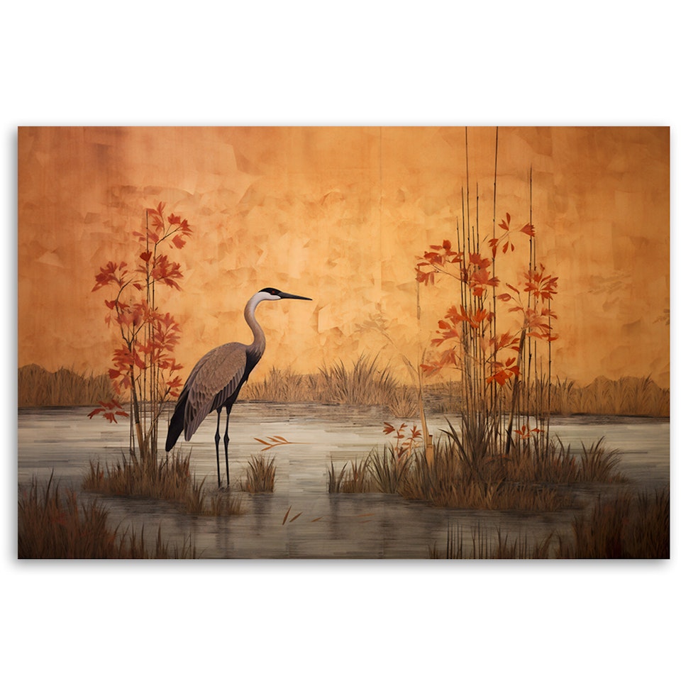 Ljuddämpande tavla - Oriental crane