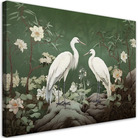 Ljuddämpande tavla "art" - White Cranes Abstract