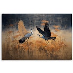 Ljuddämpande tavla - Crane Birds Abstract