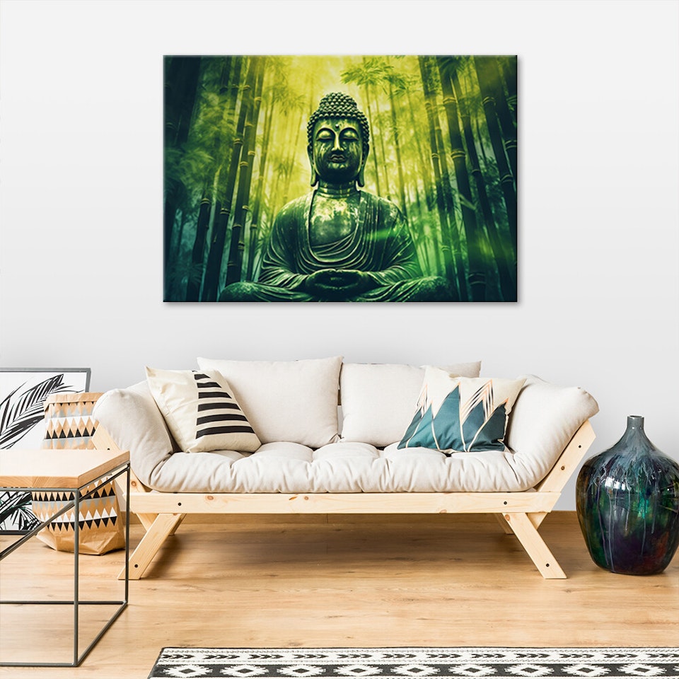 Ljuddämpande tavla - Buddha and Zen bamboos