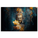 Ljuddämpande tavla - Buddha and golden flowers