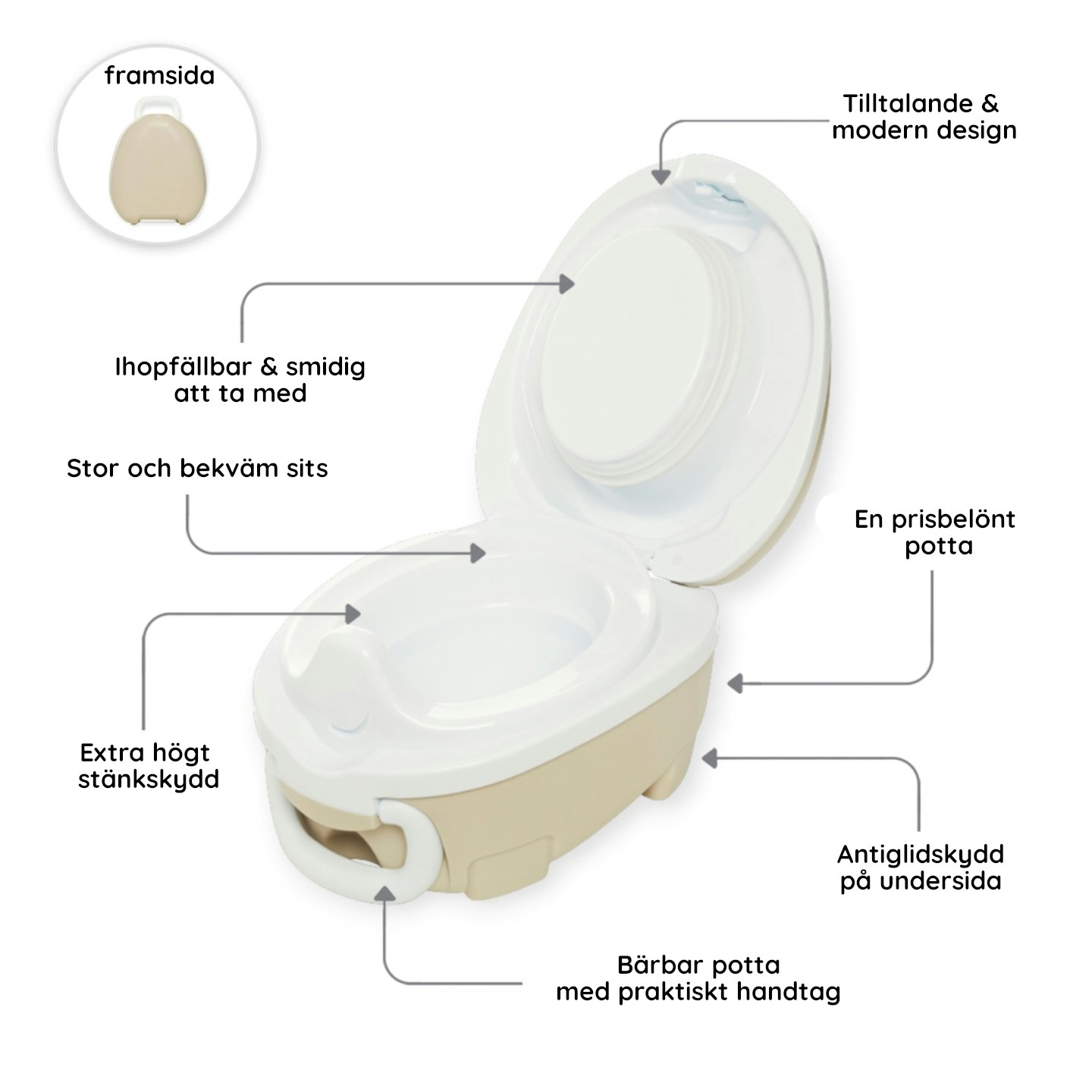 My Carry Potty lasten potta Luonnollinen beige