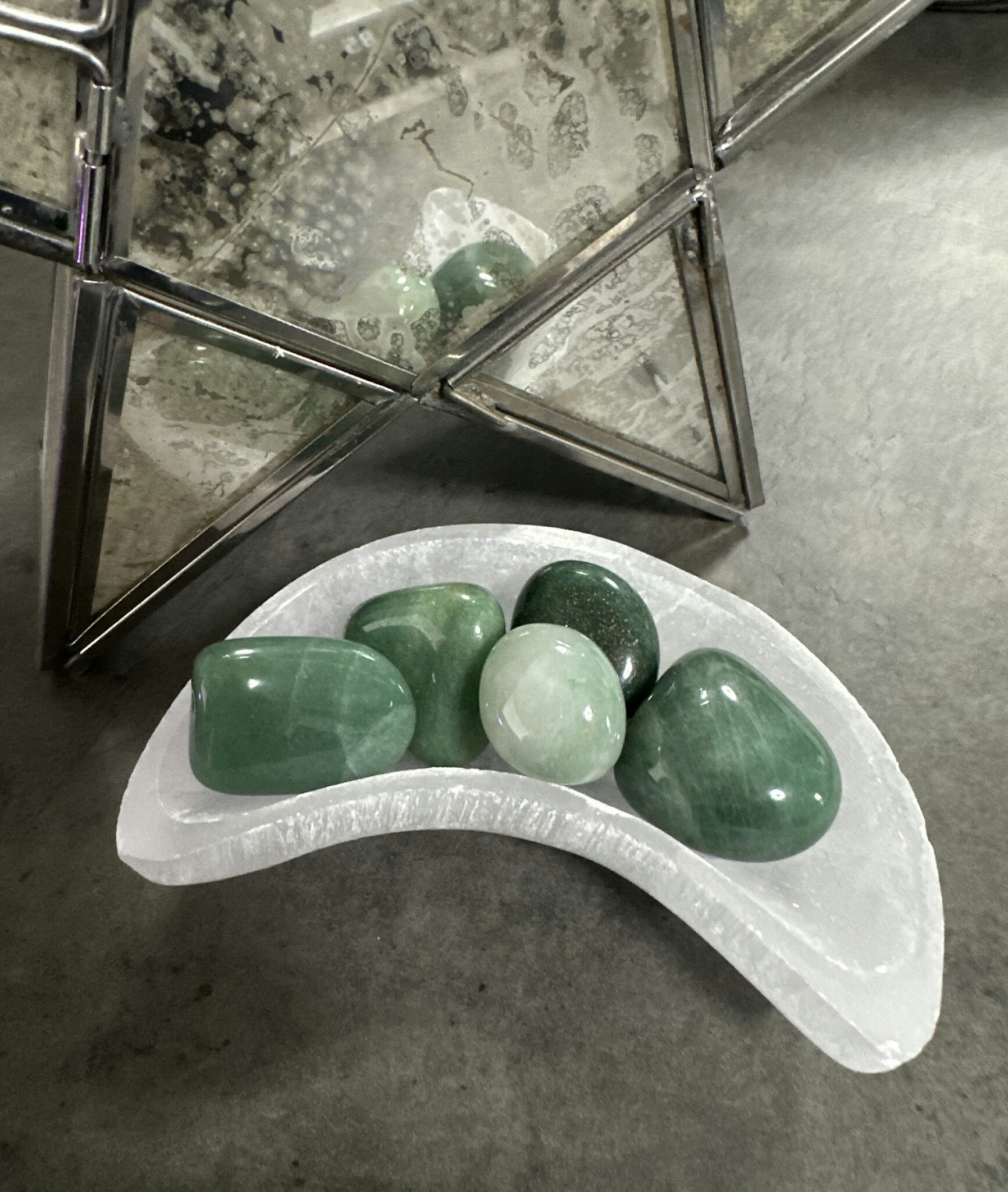 Grön Aventurin Trumlad