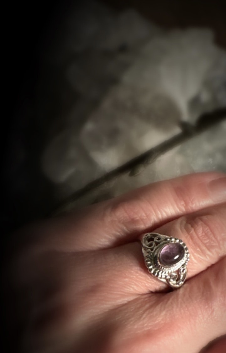 Ametist Ring | 925 Sterling Silver | 16,17,18
