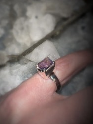 Facetterad Ametist Ring | 925 Sterling Silver | 16,17,18