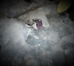Facetterad Ametist Ring | 925 Sterling Silver | 16,17,18