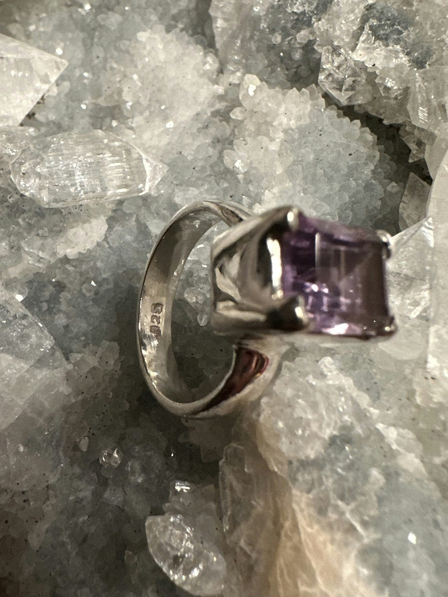 Facetterad Ametist Ring | 925 Sterling Silver | 16,17,18