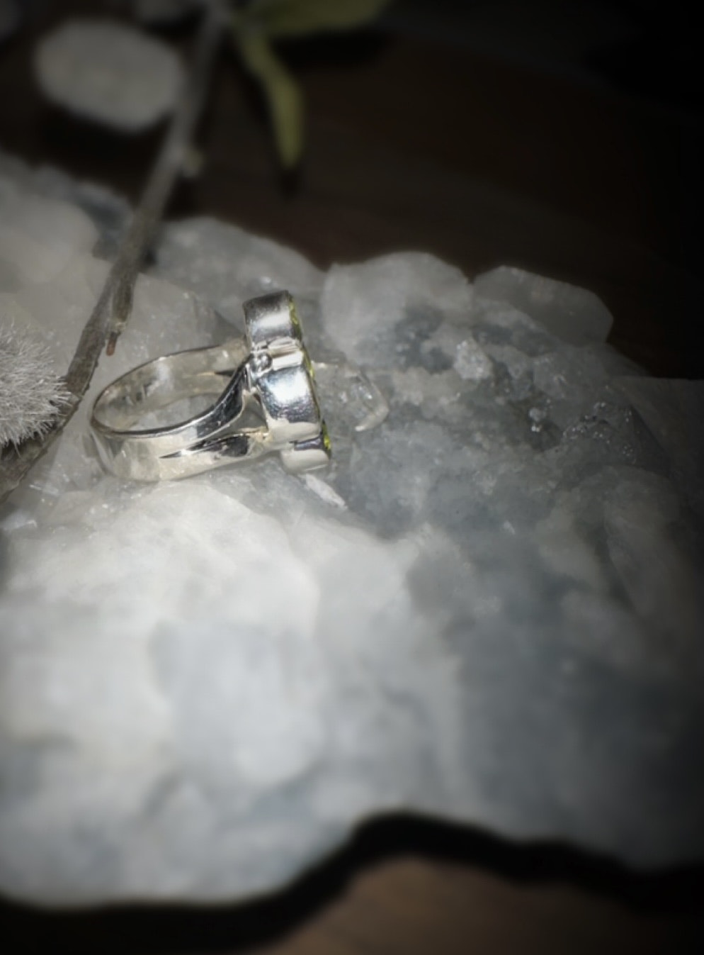 Facetterad Peridot Ring | 925 Sterling Silver | 16