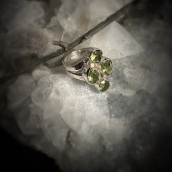 Facetterad Peridot Ring | 925 Sterling Silver | 16