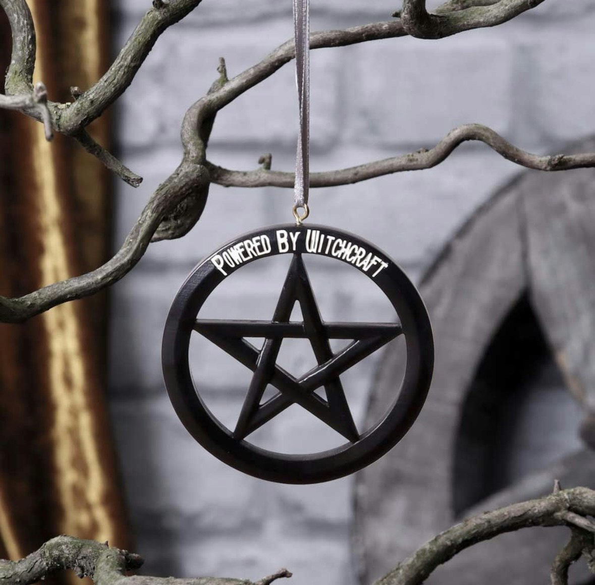 Powered By Witchcraft, hängande Wicca Ornament Pentagram