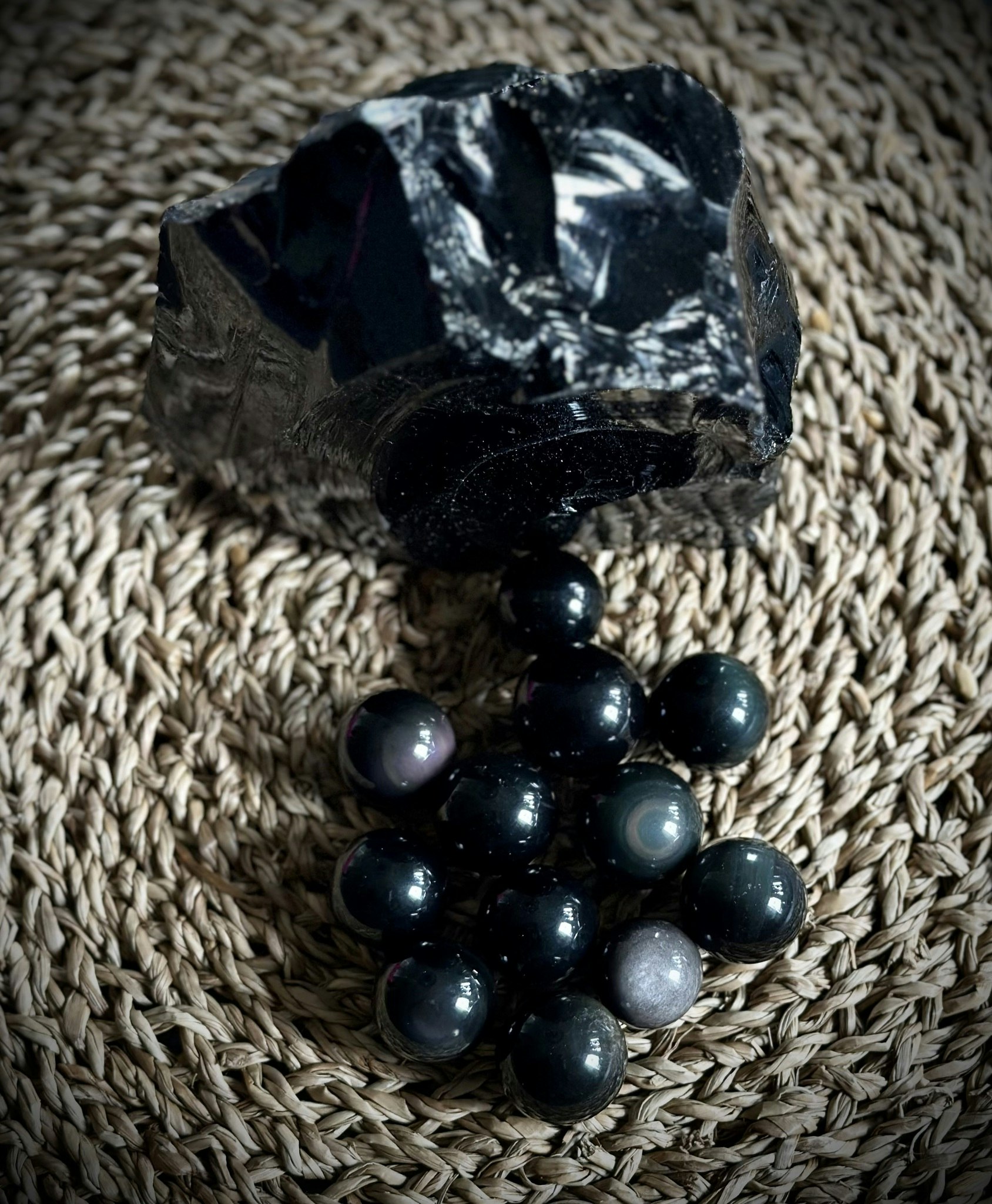 Silver | Regnbåge Obsidian Miniklot
