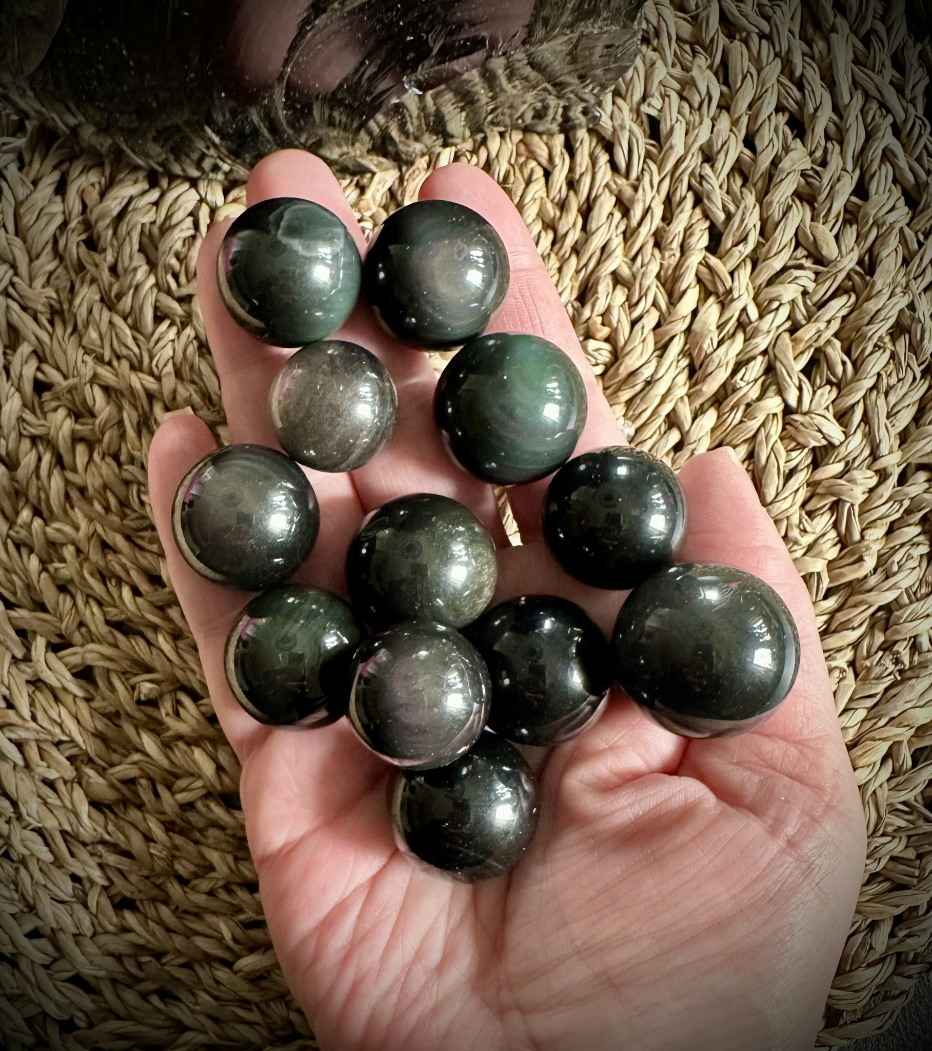 Silver | Regnbåge Obsidian Miniklot