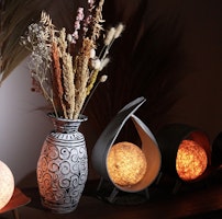 Kokosnöt Lampa Whitewash