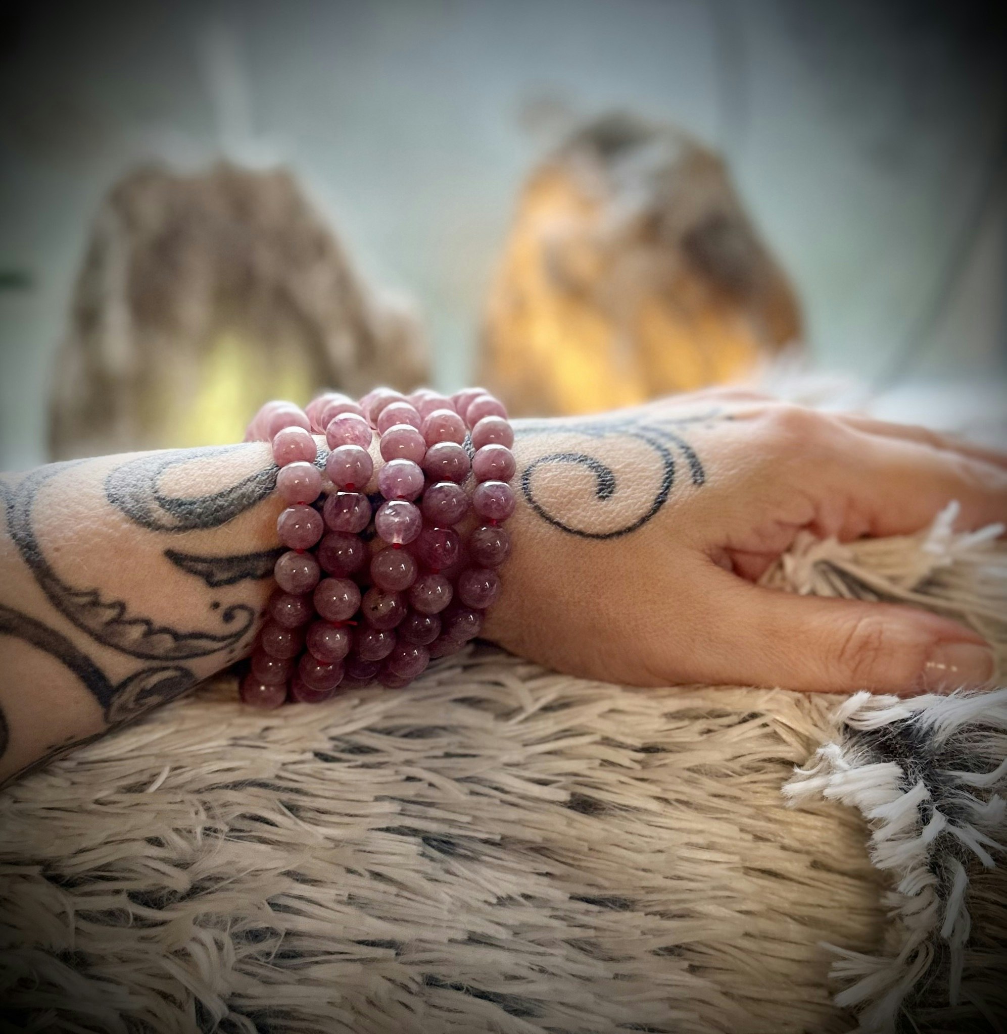 Lavendelkvarts Armband | 9 mm
