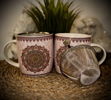 Temugg med handtag + sil | Mandala | Benporslin