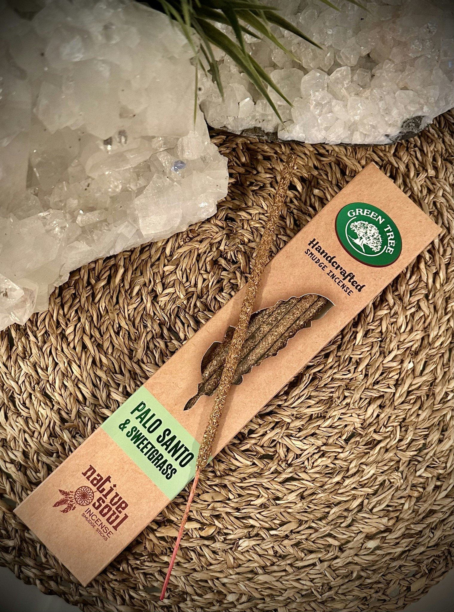 GREEN TREE NATIVE SOUL SMUDGE | Palo Santo & Sweetgrass
