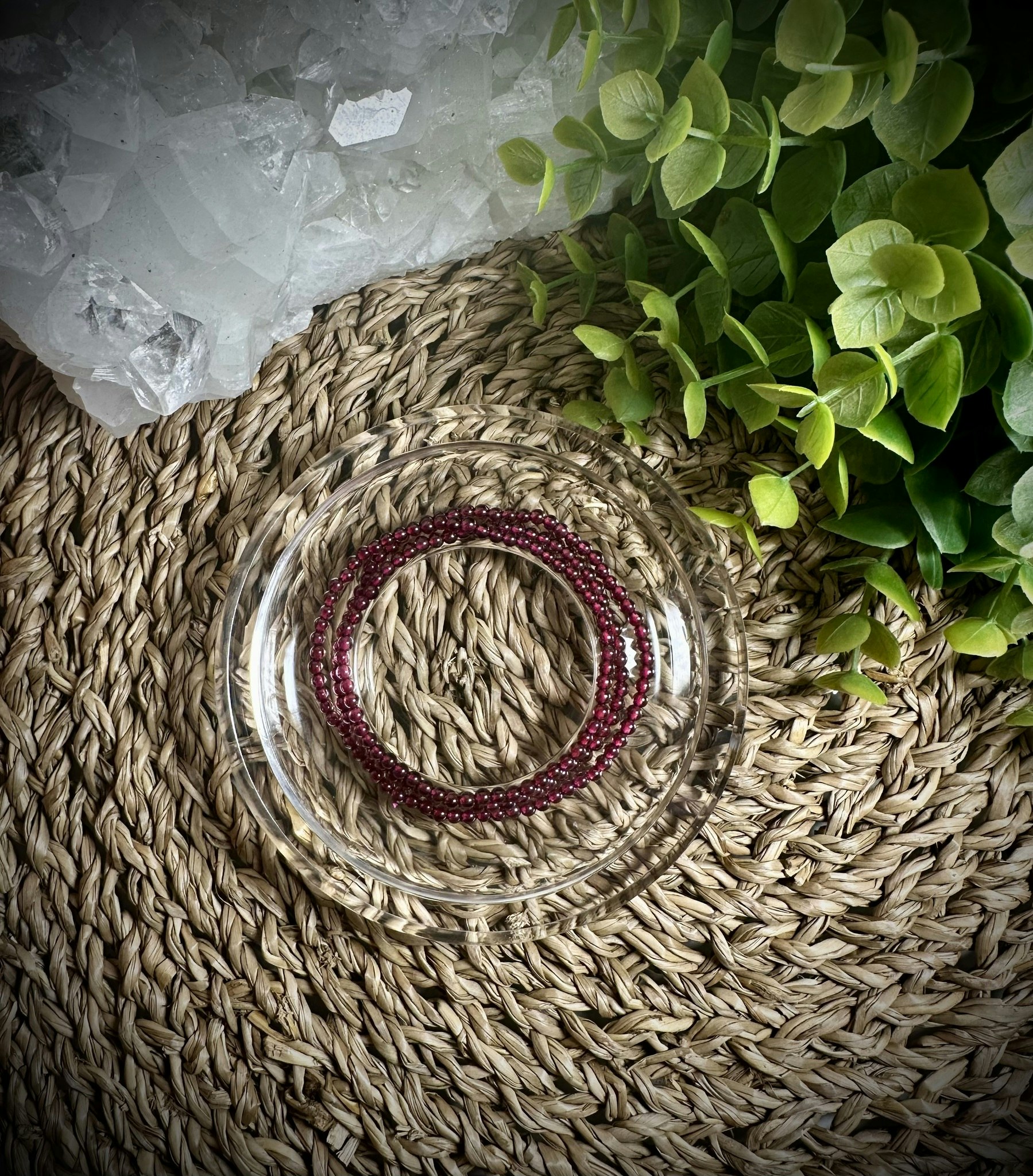 Granat Halsband | Armband | 3 mm