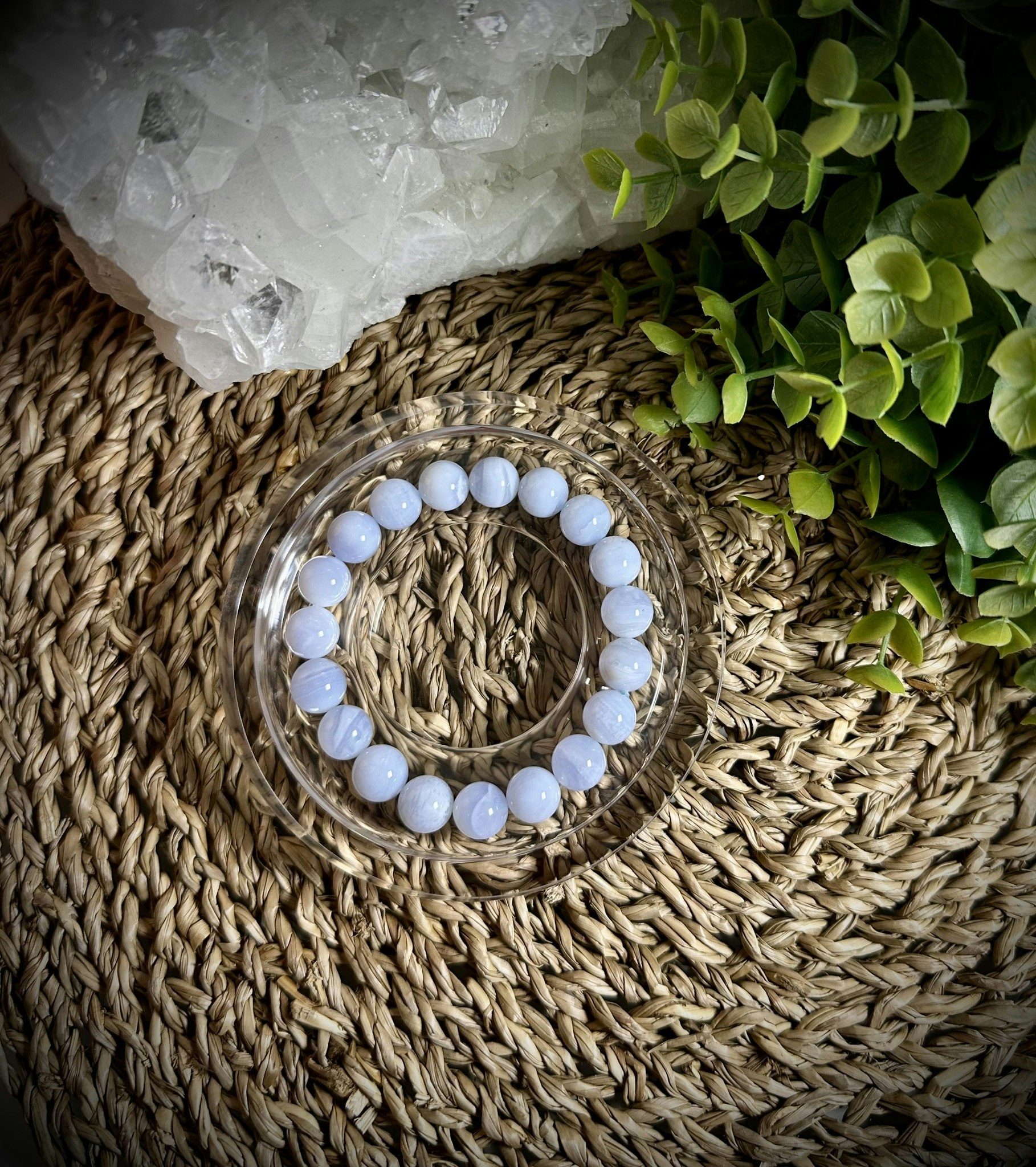 Blue Lace | Blå Bandagat Armband | 10-11 mm