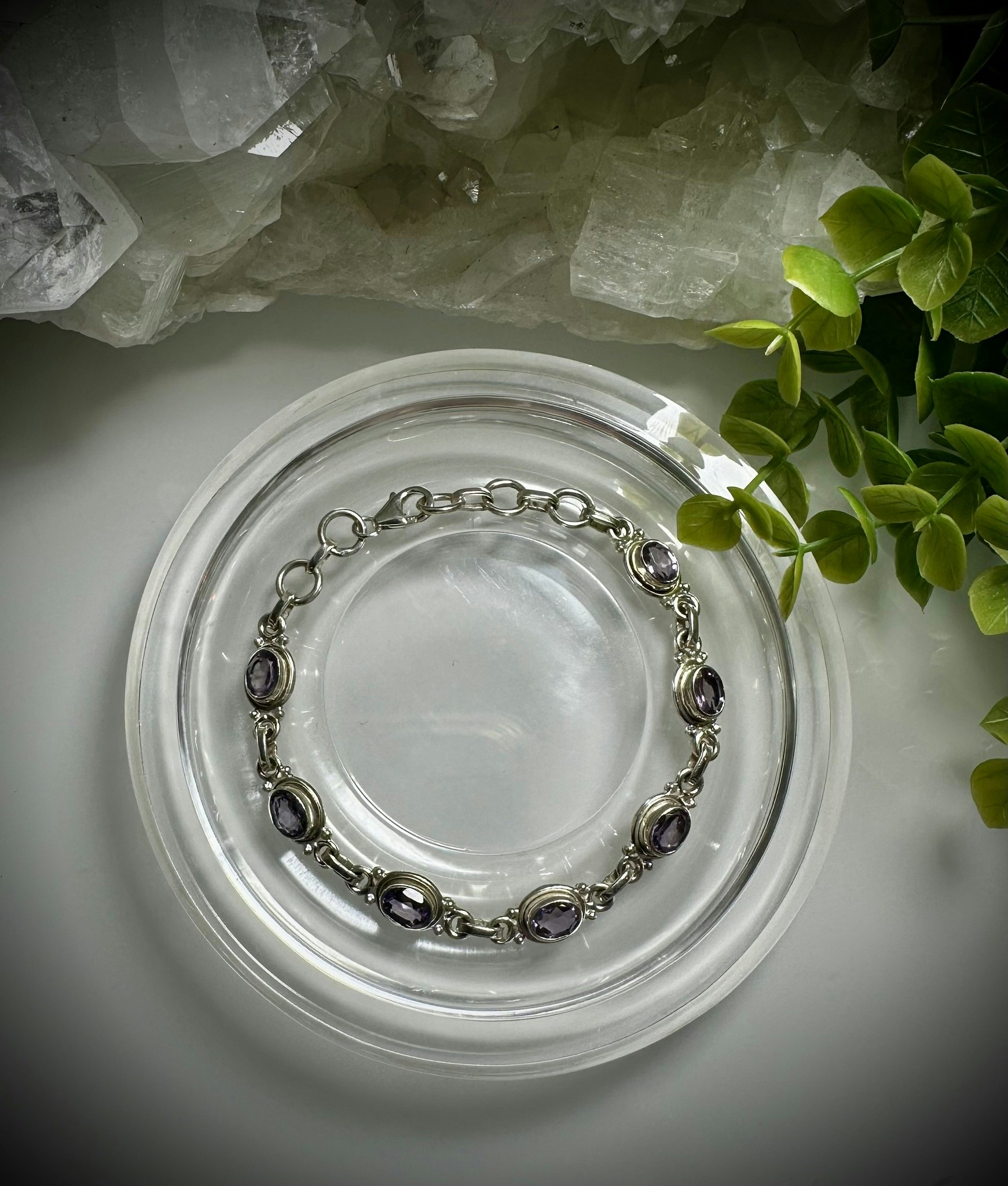 Facetterad Ametist Armband | 925 Sterling Silver