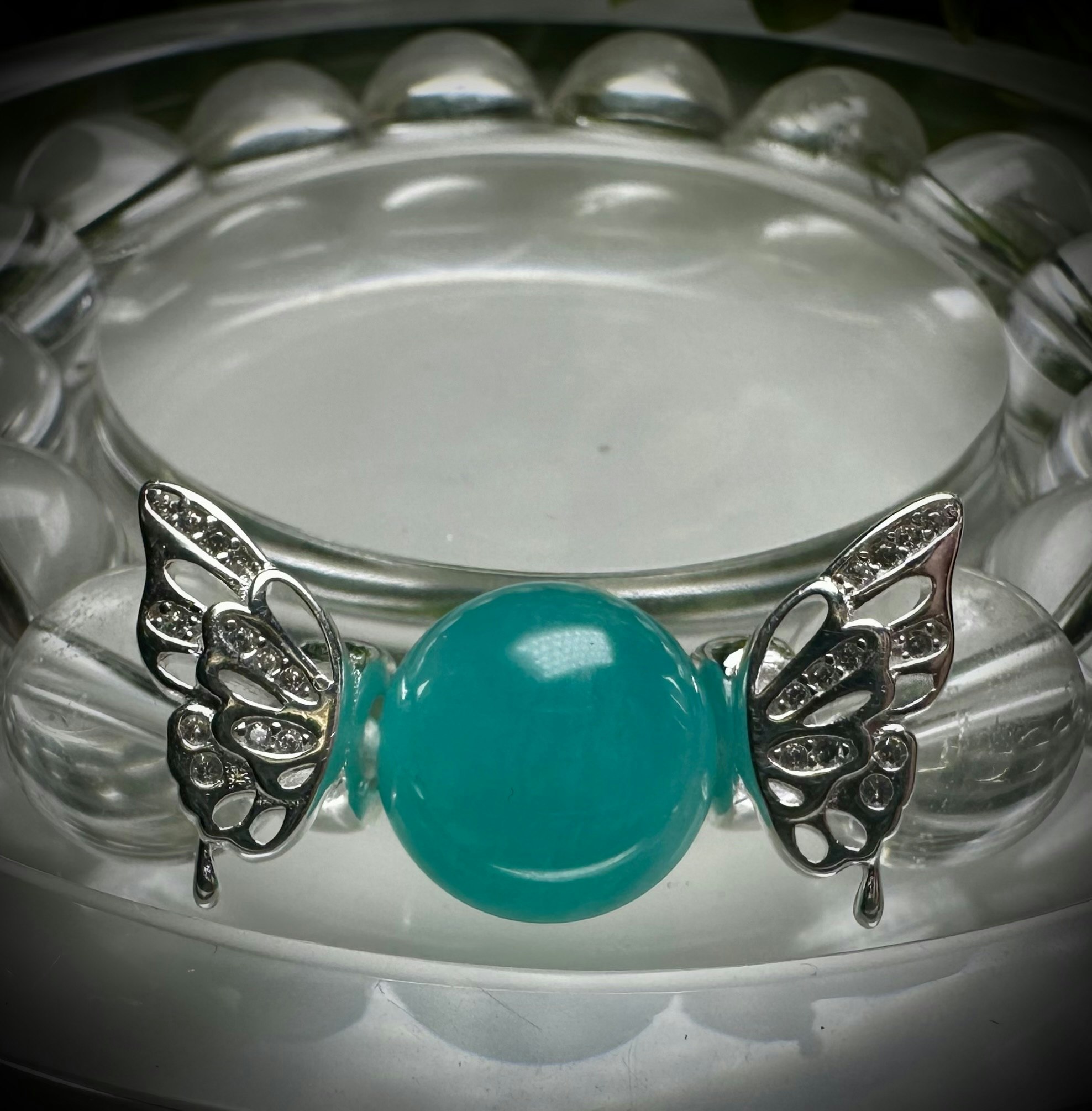Amazonit | Bergkristall Armband | 925 Sterling Silver