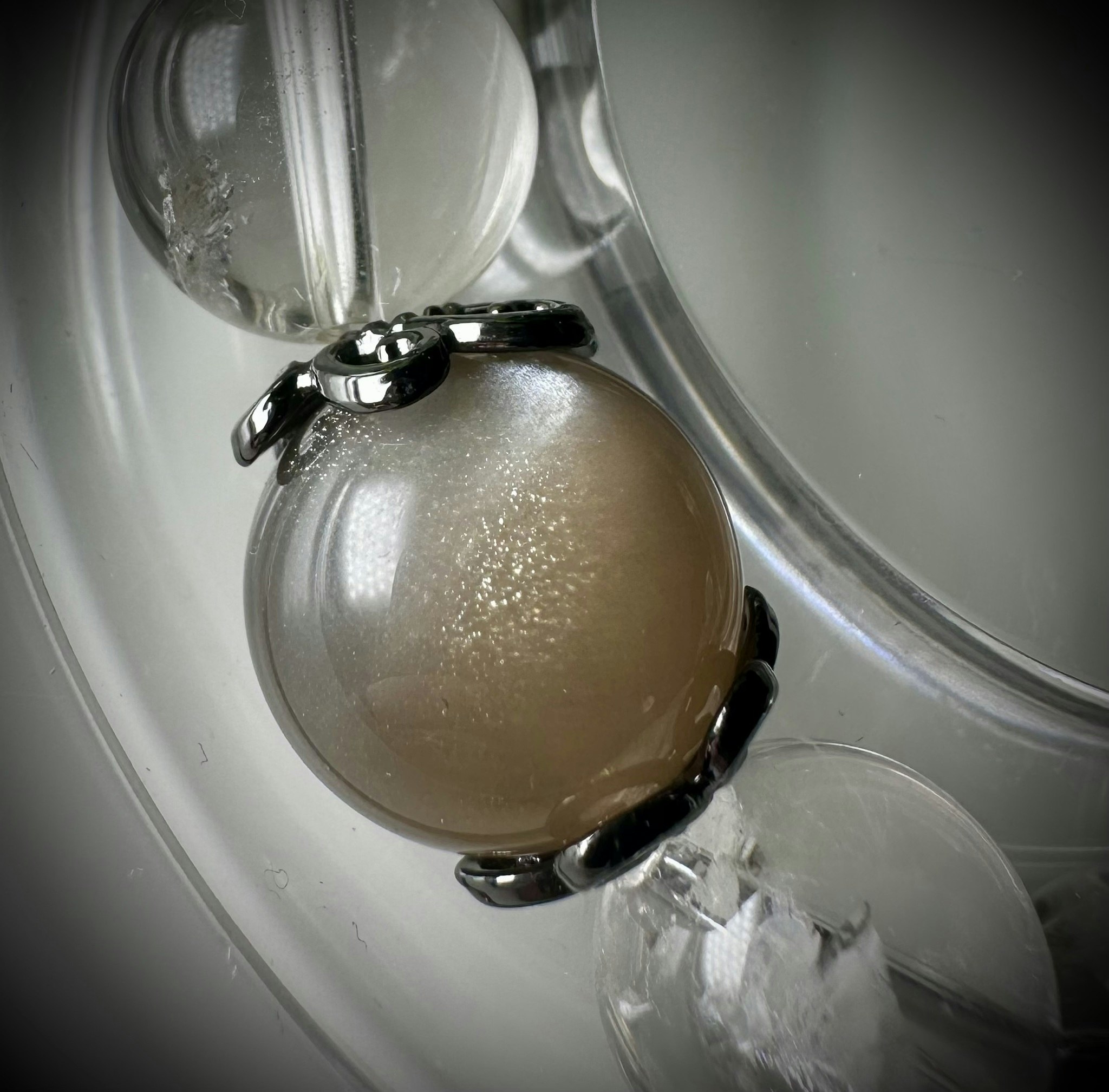 Grå Månsten | Rökkvarts | Bergkristall | Armband | 925 Sterling Silver